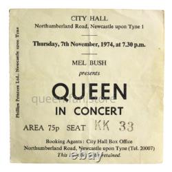 Queen 1974 City Hall Newcastle UK Concert Ticket Stub Sheer Heart Attack Tour