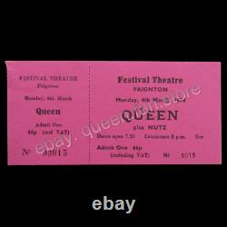 Queen 1974 Festival Theatre Paignton UK Concert Ticket + Stub 04.03.74 (Nutz)