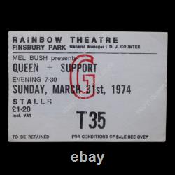Queen 1974 Rainbow Theatre London UK Concert Ticket Stub Queen II Tour 31.3.74