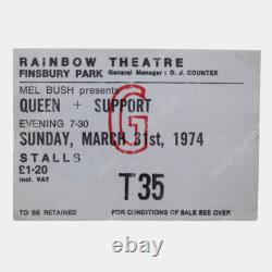 Queen 1974 Rainbow Theatre London UK Concert Ticket Stub Queen II Tour 31.3.74