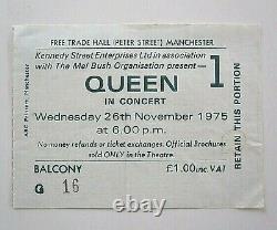 Queen 1975 Free Trade Hall Manchester UK Tour Concert Ticket Stub