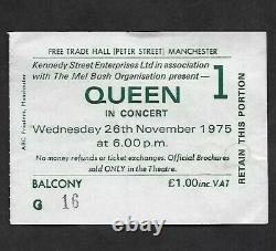 Queen 1975 Free Trade Hall Manchester UK Tour Concert Ticket Stub