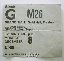 Queen 1975 Guild Hall Preston UK Concert Ticket Stub A Night At The Opera Tour