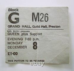 Queen 1975 Guild Hall Preston UK Concert Ticket Stub A Night At The Opera Tour