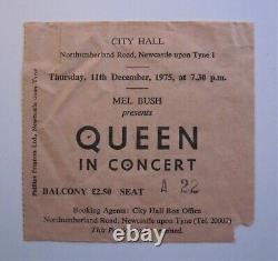 Queen 1975 Newcastle Concert Ticket Stub A Night At The Opera UK Tour 11.12.75