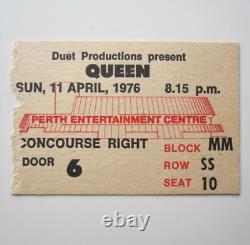 Queen 1976 Perth Australia A Night At The Opera Tour Concert Ticket Stub