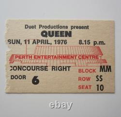 Queen 1976 Perth Australia A Night At The Opera Tour Concert Ticket Stub
