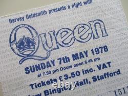 Queen 1978 New Bingley Hall Stafford Concert Ticket Stub UK Tour 7.5.1978