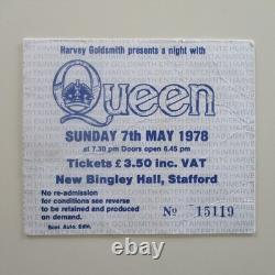 Queen 1978 New Bingley Hall Stafford Concert Ticket Stub UK Tour 7.5.1978