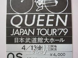 Queen 1979 Budokan Tokyo Japan Concert Ticket Stub Japanese Tour 13.04.1979