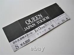 Queen 1981 Budokan Tokyo Japan Concert Ticket Stub Japanese Tour 13.02.1981
