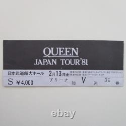 Queen 1981 Budokan Tokyo Japan Concert Ticket Stub Japanese Tour 13.02.1981 VG+