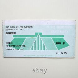 Queen 1984 Paris France'The Works Tour' Concert Ticket Stub 18.09.84