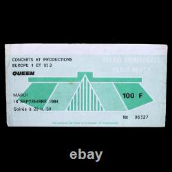 Queen 1984 Paris France'The Works Tour' Concert Ticket Stub 18.09.84