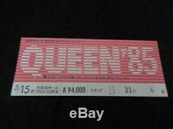 Queen 1985 Japan Tour Osaka Concert Ticket Stub Freddie Mercury Brian May