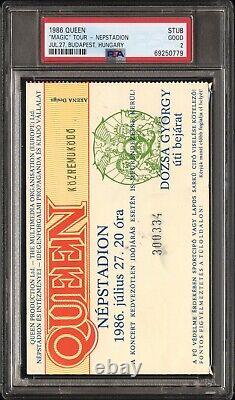 Queen 1986 Budapest Hungary Magic Tour Concert Ticket Stub PSA 2 Pop 1 Mercury