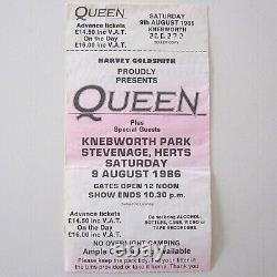 Queen 1986 Knebworth UK Concert Ticket + Top Seller Stub (A Kind Of Magic Tour)