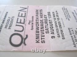 Queen 1986 Knebworth UK Concert Ticket + Top Seller Stub (A Kind Of Magic Tour)