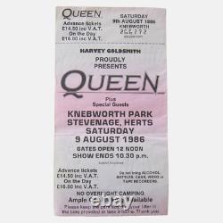 Queen 1986 Knebworth UK Concert Ticket + Top Seller Stub (A Kind Of Magic Tour)