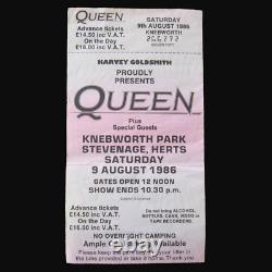 Queen 1986 Knebworth UK Concert Ticket + Top Seller Stub (A Kind Of Magic Tour)