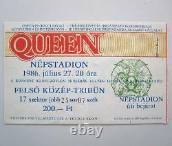 Queen 1986 Nepstadion Budapest Hungary A Kind Of Magic Tour Concert Ticket Stub