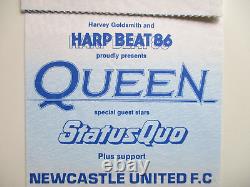 Queen 1986 Newcastle Concert Ticket + Extra Seller Stubs (A Kind Of Magic Tour)