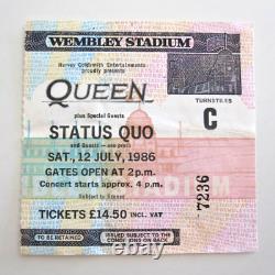 Queen 1986 Wembley Stadium Concert Ticket Stub UK Magic Tour Freddie Mercury