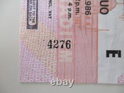 Queen'A Kind Of Magic Tour' 1986 Tour Wembley Stadium Concert Ticket Stub (Ex)
