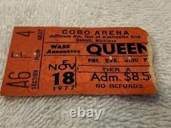 Queen Cheap Trick 1977 Concert Ticket Stub Detroit Cobo Arena Freddie Mercury