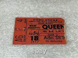 Queen Cheap Trick 1977 Concert Ticket Stub Detroit Cobo Arena Freddie Mercury