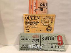 Queen Concert Ticket Stubs Set Of 3