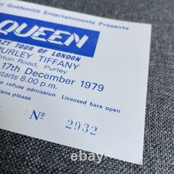 Queen Crazy Tour (1979) Purley Tiffany London U. K Concert Ticket + Stub Rare