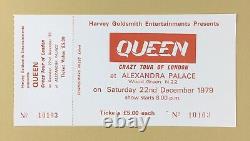 Queen Crazy Tour Alexandra Palace 1979 UK Concert Ticket + Stub Rare