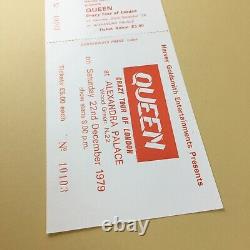 Queen Crazy Tour Alexandra Palace 1979 UK Concert Ticket + Stub Rare