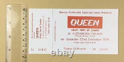 Queen Crazy Tour Alexandra Palace 1979 UK Concert Ticket + Stub Rare