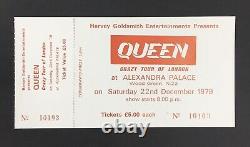 Queen Crazy Tour Alexandra Palace 1979 UK Concert Ticket + Stub Rare