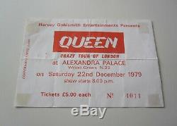 Queen Crazy Tour Of London 1979 Alexandra Palace UK Concert Ticket Stub