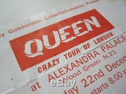 Queen Crazy Tour Of London 1979 Alexandra Palace UK Concert Ticket Stub