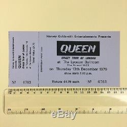 Queen Crazy Tour The Lyceum Ballroom 1979 UK Concert Ticket + Stub Rare