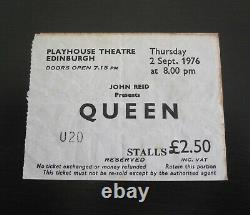 Queen Edinburgh Playhouse 1976 UK Tour Concert Ticket Stub Freddie Mercury