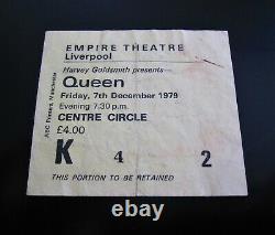 Queen Empire Theatre Liverpool 1979 UK Crazy Tour Concert Ticket Stub