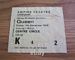 Queen Empire Theatre Liverpool 1979 UK Crazy Tour Concert Ticket Stub