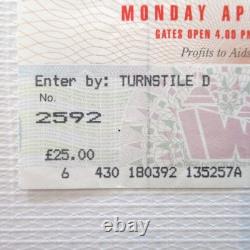 Queen Freddie Mercury Tribute Concert Ticket Stub 1992 Wembley Stadium UK (Ex)