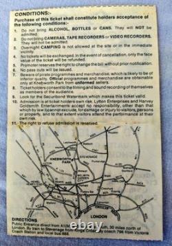 Queen Knebworth 1986 Ticket Stub Freddie Mercury Final Concert EX