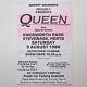 Queen Knebworth 1986 Ticket Stub Uk Magic Tour Final Freddie Mercury Concert