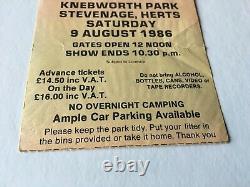 Queen Knebworth 1986 Ticket Stub UK Magic Tour Final Freddie Mercury Concert