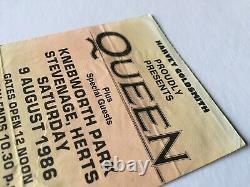 Queen Knebworth 1986 Ticket Stub UK Magic Tour Final Freddie Mercury Concert