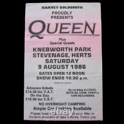 Queen Knebworth 1986 Ticket Stub UK Magic Tour Final Freddie Mercury Concert