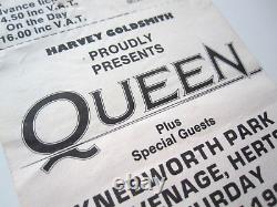 Queen Knebworth Concert Ticket + Seller Stub 1986 Final Freddie Mercury Concert