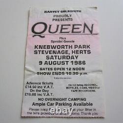 Queen'Knebworth' Final 1986 Concert Ticket Stub (Magic Tour) Freddie Mercury